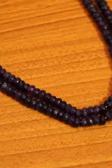 Amethyst Purple Colour Double Line Semi Precious Necklace