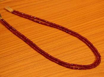 Ruby Pink Colour Semi Precious Double Line Necklace 2