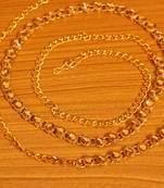 Gold Zircon Studded Gold Plated Single Line Waistbelt