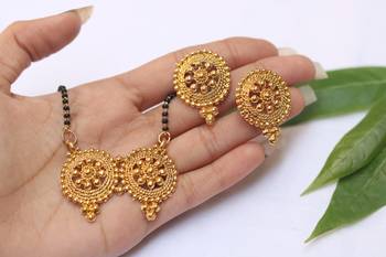 Ethnic earrings and mangalsutra 1