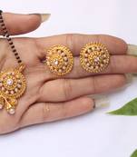 Polki inspired alloy mangalsutra