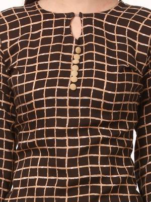 Brown printed viscose kurti 5