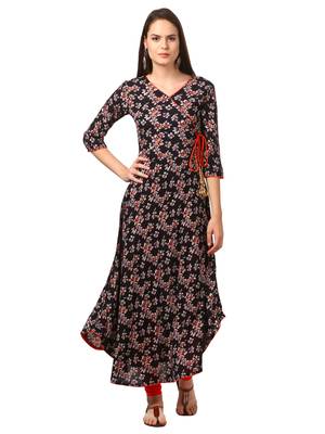 Blue printed viscose kurti 1
