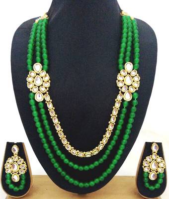 Green Pearl Kundan Designer jewellery Set 1