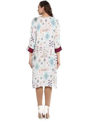 Maroon printed viscose long kurti 2