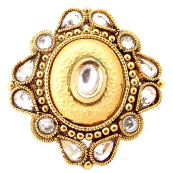 Gold Plated CZ Reverse Ad Copper Adjustable Finger Ring 1