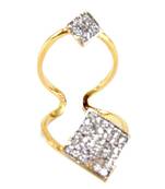 American Diamond Unique Gold Plated Ring Size 10