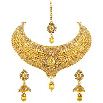 Gold Diamond Necklace Sets 6