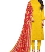 Yellow digital print cambric salwar