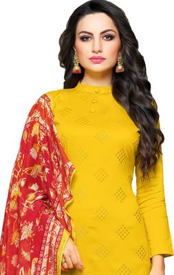 Yellow digital print cambric salwar 3
