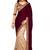 Maroon plain velvet saree with blouse