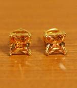 Square Shaped Champagne Colour Studs