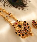 Beautiful Antique Black Red Peacock Necklace Set