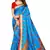 Sky Blue Printed Art Silk Saree With Blouse