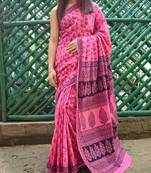 Bagh Print Cotton Saree Pattern 14