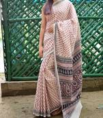 Bagh Print Cotton Saree Pattern 15