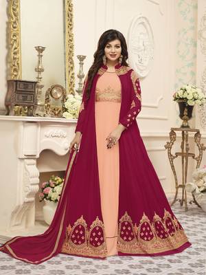 Light-orange work georgette salwar 1