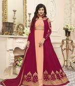 Light-orange work georgette salwar