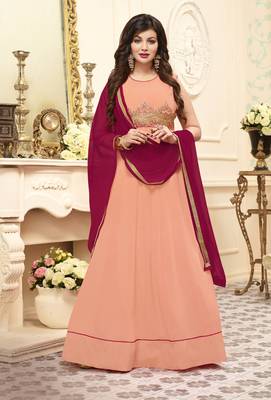 Light-orange work georgette salwar 3