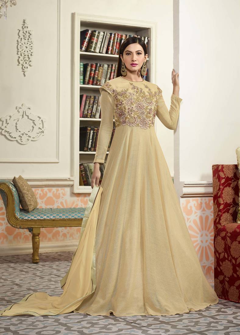 Cream work net salwar with dupatta Lilots 2653997