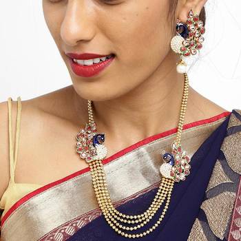 Golden stone diamond necklace sets 3