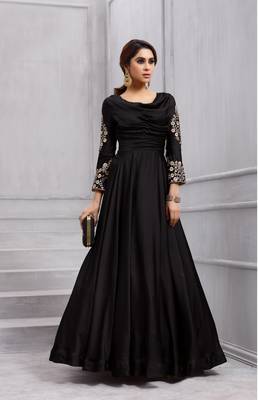 Black work silk salwar with dupatta 1