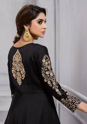 Black work silk salwar with dupatta 2