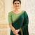 Dark green embroidered silk saree with blouse