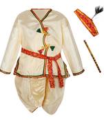Off White Polyester Plain Boys Dhoti Kurta