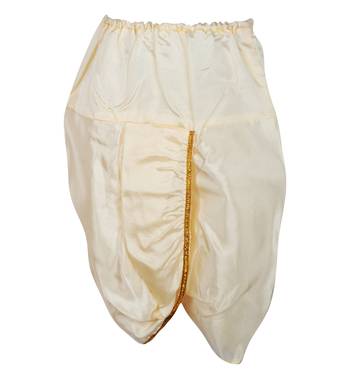 Off White Polyester Plain Boys Dhoti Kurta 4