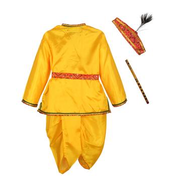 Yellow Polyester Plain Boys Dhoti Kurta 2