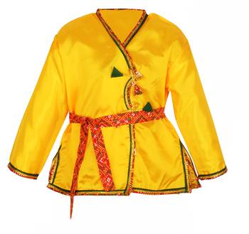 Yellow Polyester Plain Boys Dhoti Kurta 3