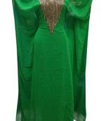 Dark green georgette zari stone work islamic style farasha