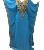 Blue georgette zari stone work islamic style farasha