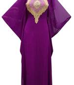Purple georgette zari stone work islamic style farasha