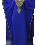 Royal blue georgette zari stone work islamic style farasha