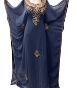 Grey georgette zari stone work islamic style farasha