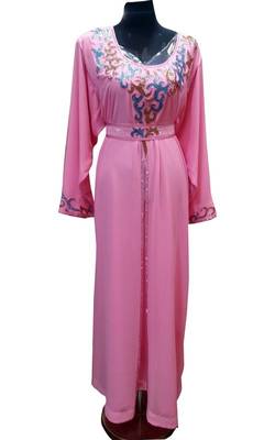 Pink georgette zari stone work islamic style farasha 1