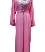 Pink georgette zari stone work islamic style farasha