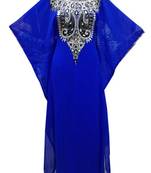 Royal blue georgette zari stone work islamic style farasha