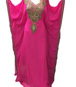 Pink georgette zari stone work islamic style farasha