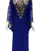 Blue georgette zari stone work islamic style farasha