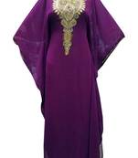 Purple georgette zari stone work islamic style farasha