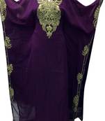 Purple georgette zari stone work islamic style farasha