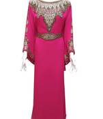 Pink georgette zari stone work islamic style farasha