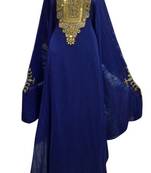 Blue georgette zari stone work islamic style farasha