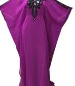 Purple georgette zari stone work islamic style farasha