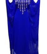 Royal blue georgette zari stone work islamic style farasha