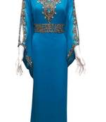 Blue georgette zari stone work islamic style farasha