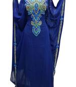 Blue georgette zari stone work islamic style farasha